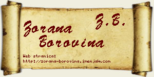 Zorana Borovina vizit kartica